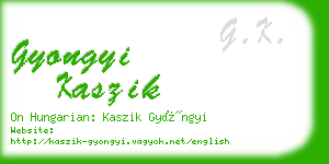 gyongyi kaszik business card